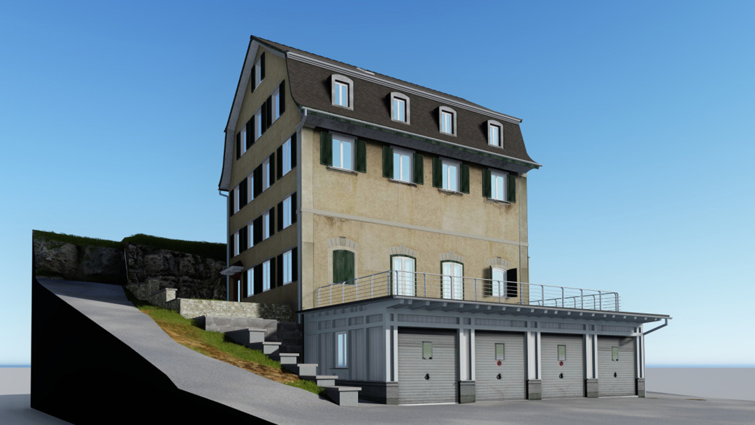 3D-Modell Ehemalige Mühle in Bauma. ING PLUS