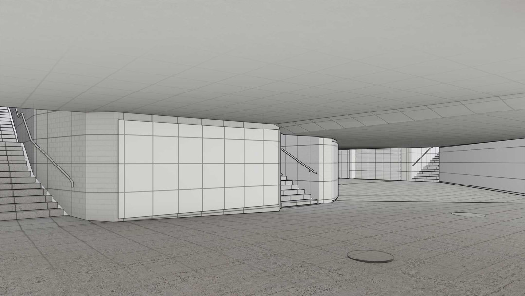 Winterthur. SBB Bahnhofsunterführung. 3D-Modellierung. ING PLUS