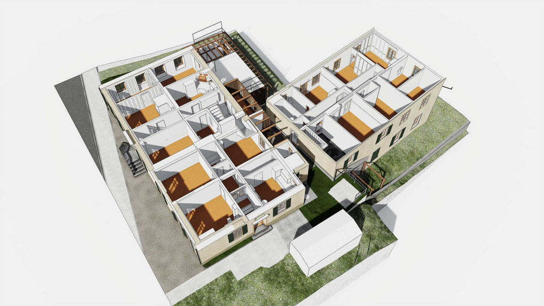 Umbau MFH, 3D Laserscanning Grundrissschnitt, Raumaufteilung, ING PLUS