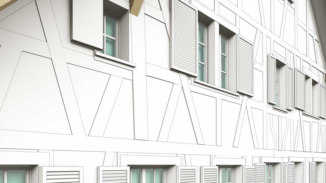 Winterthur. 3D-Aufnahme Fassaden. ING PLUS