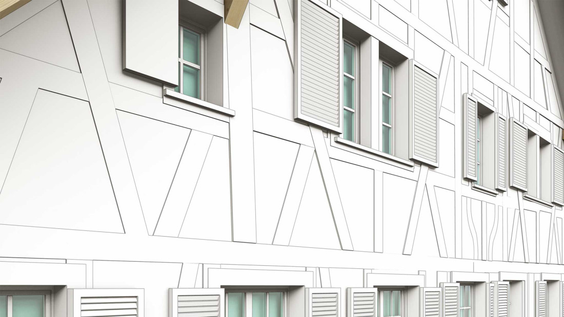 Fotos Winterthur. 3D-Aufnahme Fassaden. ING PLUS