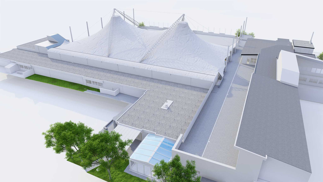 Dielsdorf. Sportpark Erlen. 3D-Modell aus Gebäudeaufnahme. ING PLUS