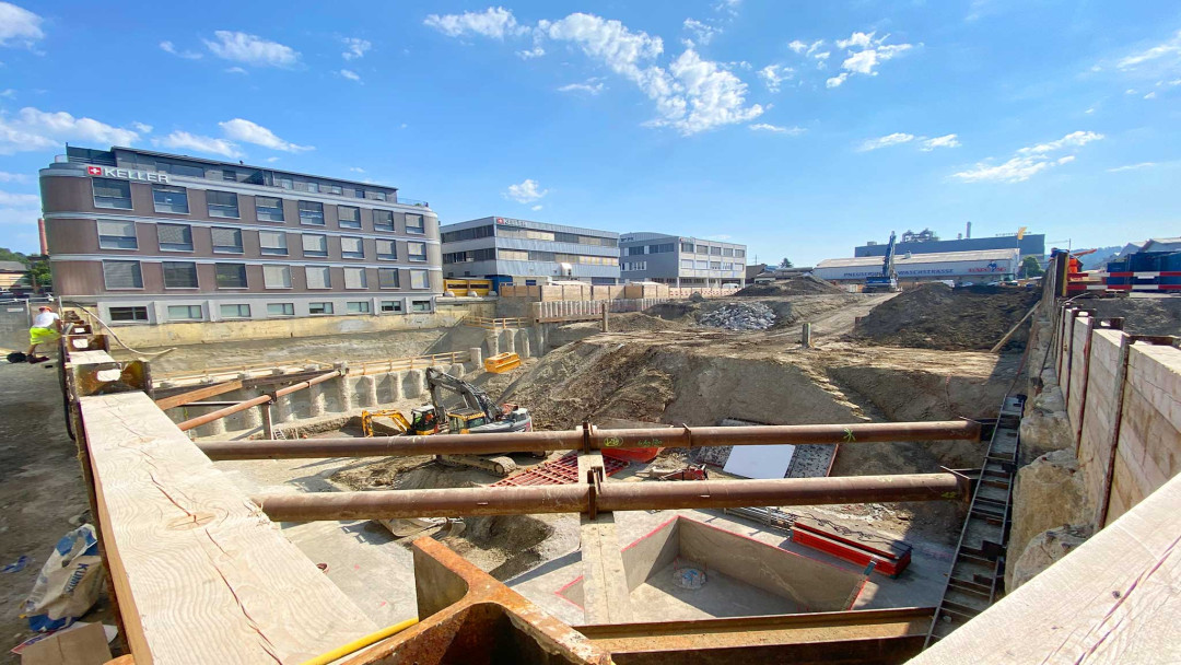 Neubau Diamant, Spezialmessungen, Baugrube, Aushub, ING PLUS