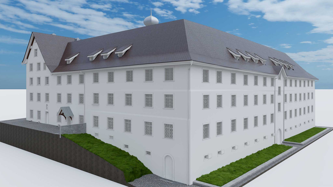 Kloster Kalchrain. Kanton Thurgau. 3D-Modeling aus Gebäudeaufnahme. ING PLUS
