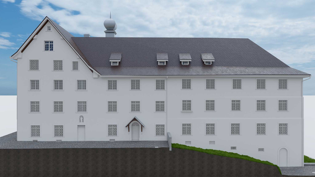 Kloster Kalchrain. Kanton Thurgau. 3D-Modeling aus Gebäudevermessung. ING PLUS