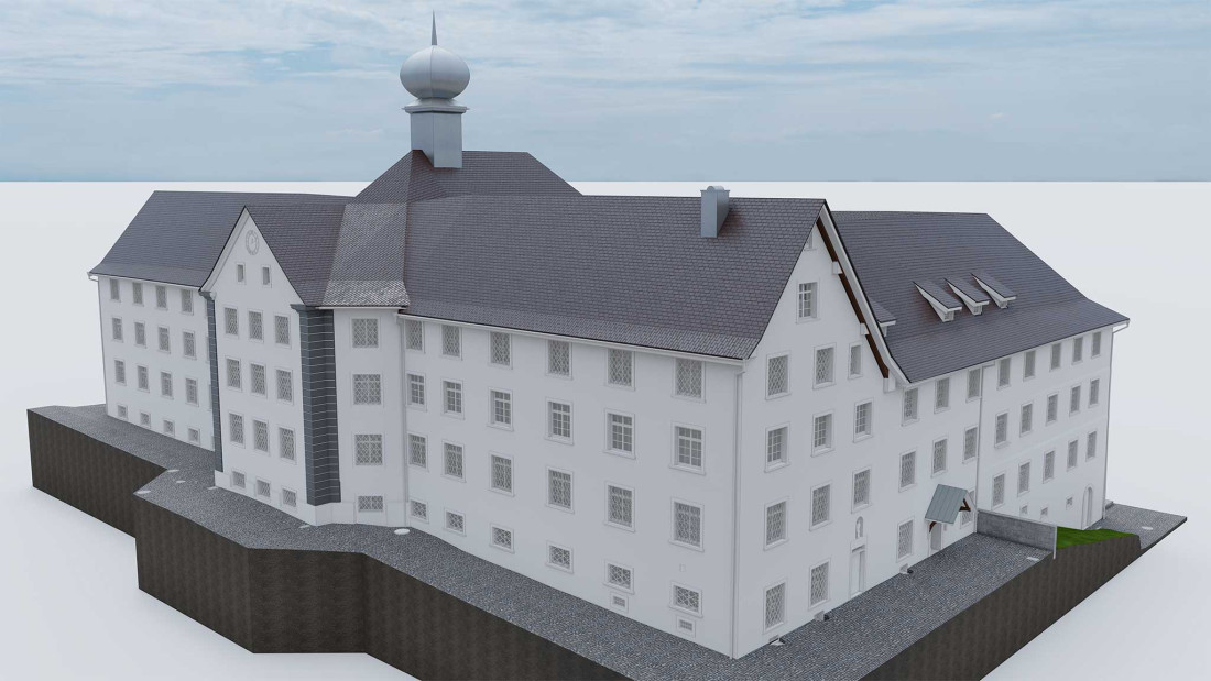 Fotos Kloster Kalchrain. Kanton Thurgau. 3D-Modell aus Gebäudevermessung. ING PLUS