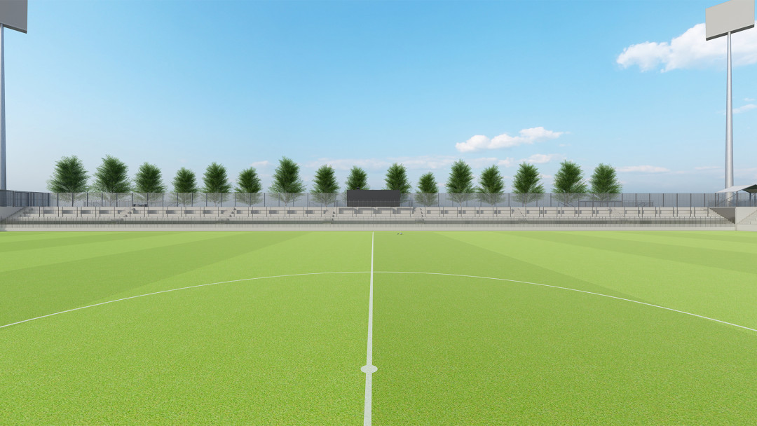 Wil SG, Sportplatz Bergholz (heute Lidl Arena), 3D-Modell Fussballfeld, ING PLUS