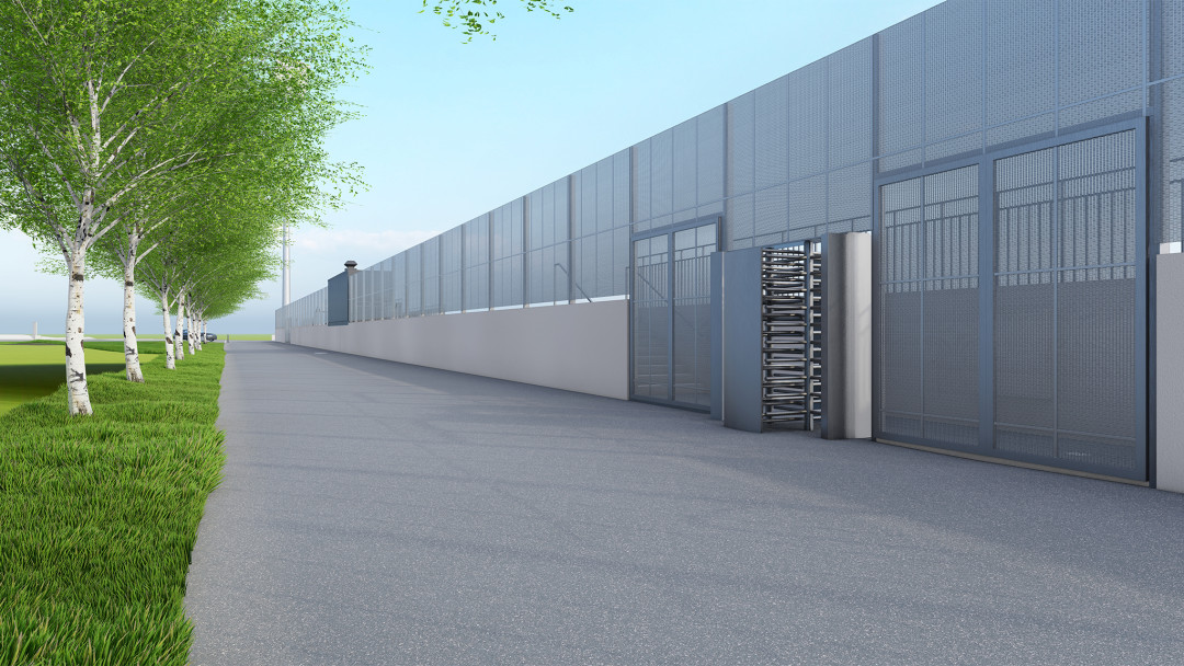 Wil SG, Sportplatz Bergholz (heute Lidl Arena), Gebäudeaufnahme Nordtribüne, ING PLUS