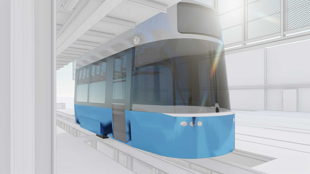 3D-Modell. VBZ Tram Flexity. ING PLUS
