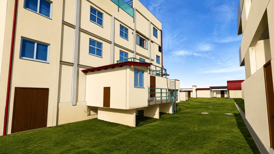 AZA Übungsanlage, 3D Modell, Wohnbereich, Aussenansicht, ING PLUS