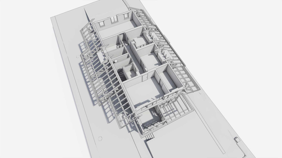 Umbau Bahnhofsgebäude, 3D Laserscanning, Grundrissschnitt, ING PLUS