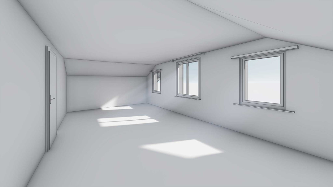 Umbau Bahnhofsgebäude, 3D Laserscanning, Innenraum, Dachgeschoss, ING PLUS
