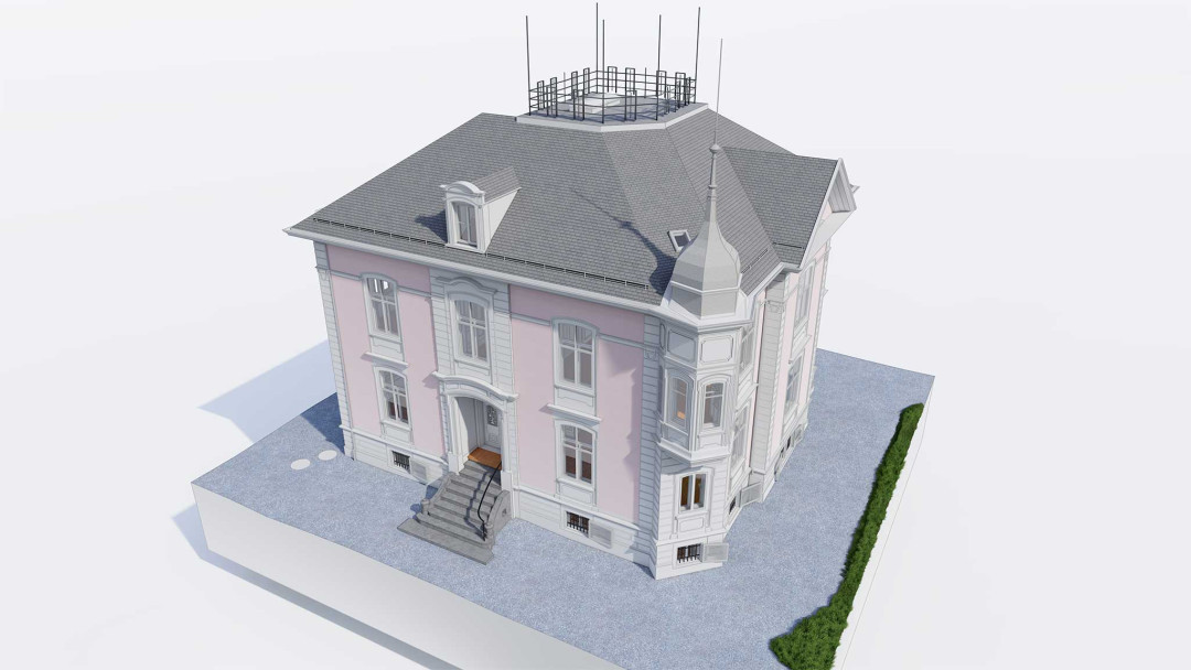 Frauenfeld. Villa Sonnenberg. Gebäudevermessung. 3D-Modell. ING PLUS