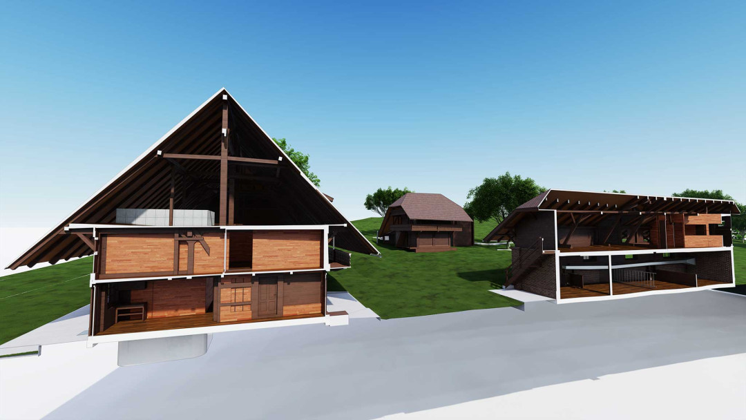 Umbau Bauernhaus, ArchiCAD, Querschnitt, Gesamtanlage, ING PLUS