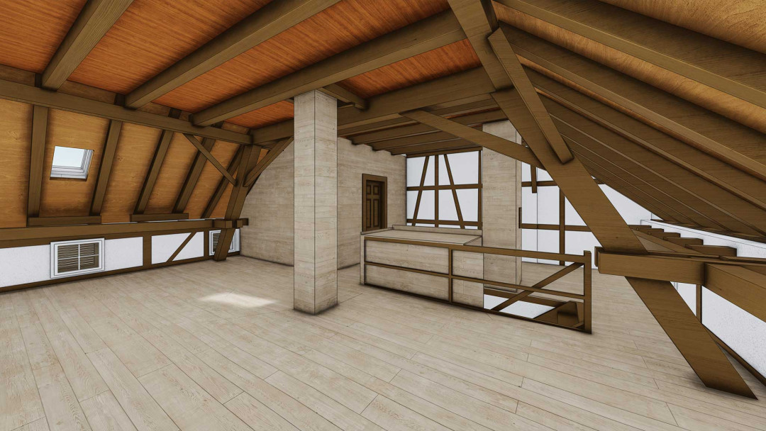 Umbau Stadthäuser, ArchiCAD, Dachgeschoss, ING PLUS