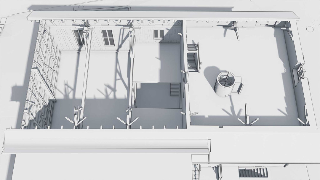Umbau MFH, 3D Laserscanning, Grundriss, Obergeschoss, ING PLUS
