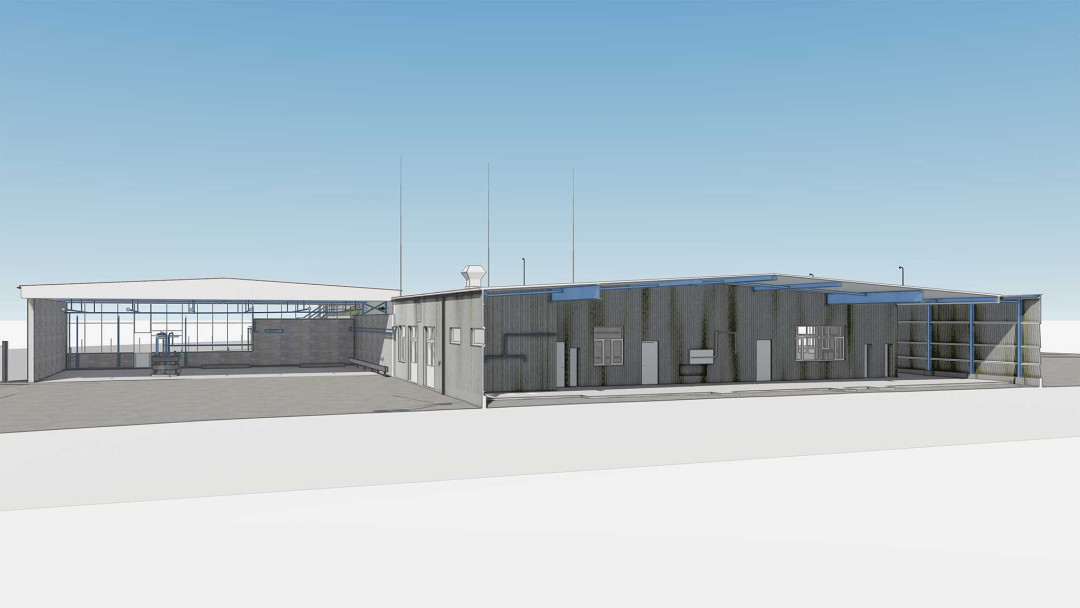 3D-Querschnitt vom Betriebsareal Vitzogaz in Winterthur. ING PLUS