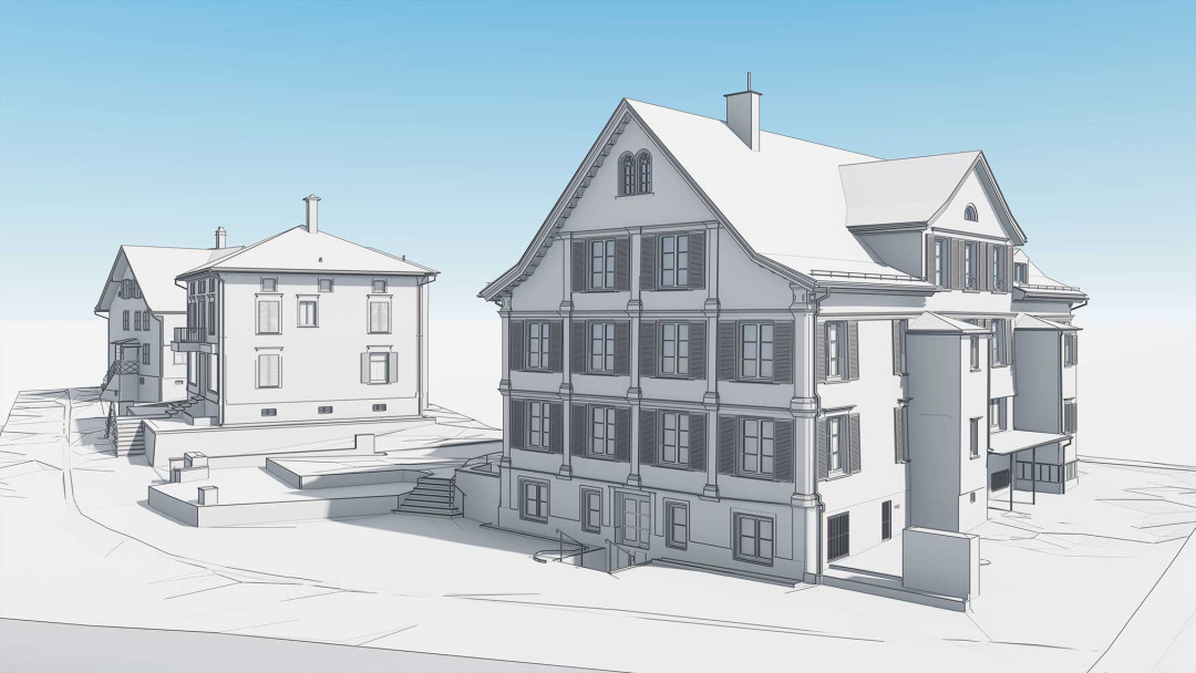 Flawil SG, Strassenraumgestaltung, 3D Modell, Gesamtareal, ING PLUS