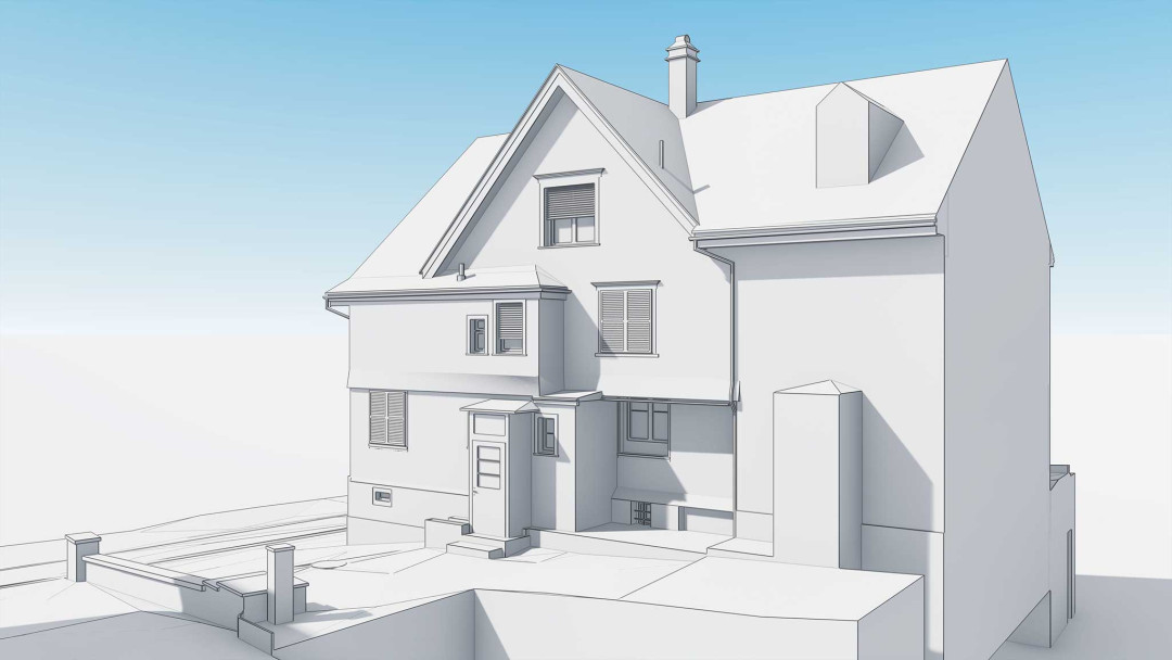 Flawil SG, Strassenraumgestaltung, 3D Laserscanning, Seitenansicht Detailansicht, ING PLUS