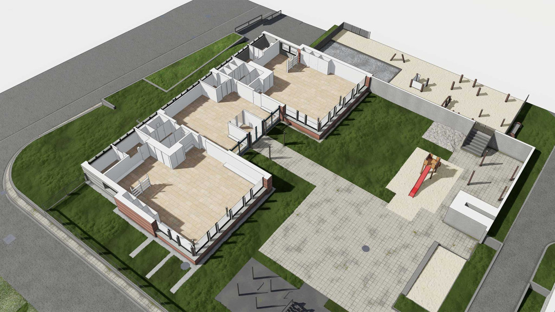 Gebäudeaufnahme Kindergarten Gschwader in Uster. 3D-Grundriss. ING PLUS