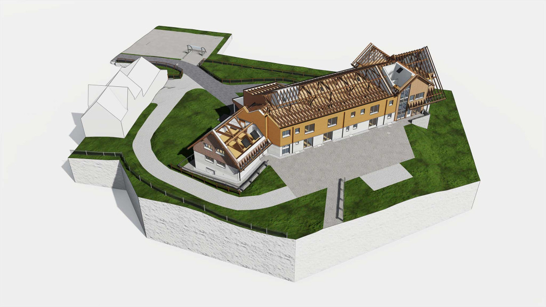 Umbau Wohnheim Lerchenhof, 3D Modell, Holzkonstruktion, ING PLUS