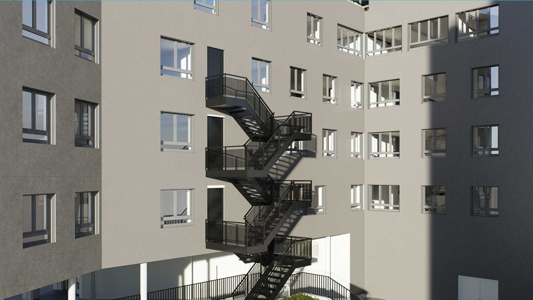 Sanierung Wohn- und Geschäftshaus, ArchiCAD, Innenhof, ING PLUS