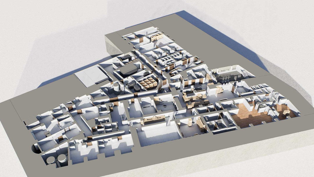 Sanierung Glockenhof, Dachlandschaft, 3D Laserscanning, ING PLUS