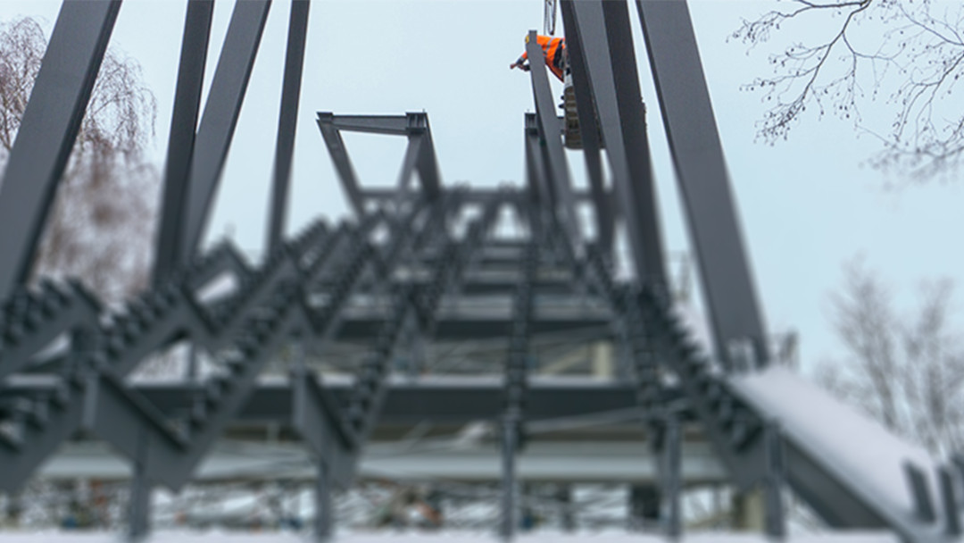 Technorama-Park Bauvermessung Stahlkonstruktion Wunderbrücke. ING PLUS