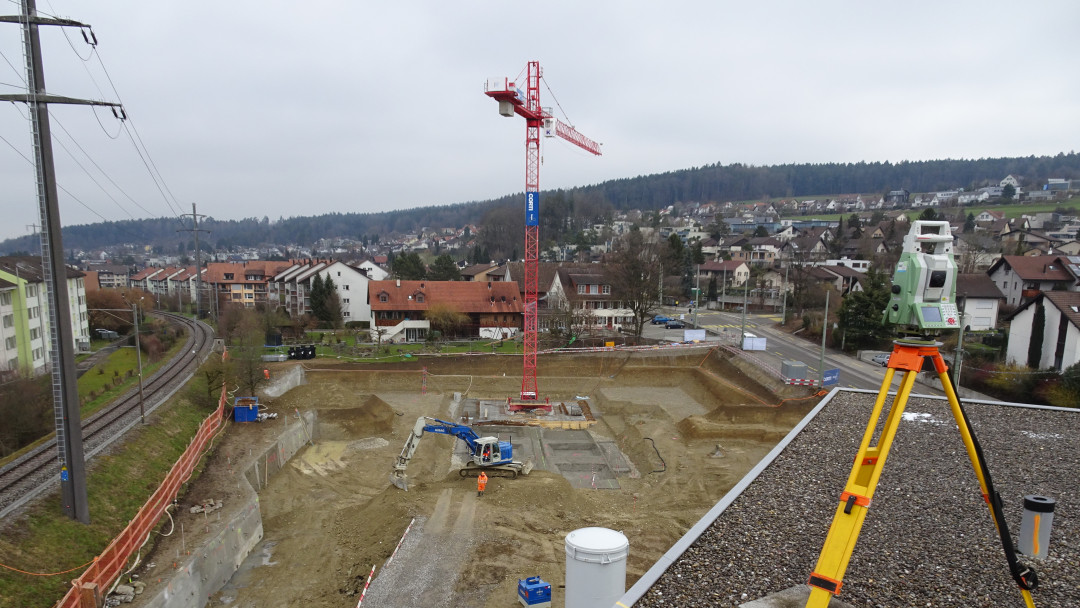 Aufnahme einer Baugrube in Winterthur. ING PLUS